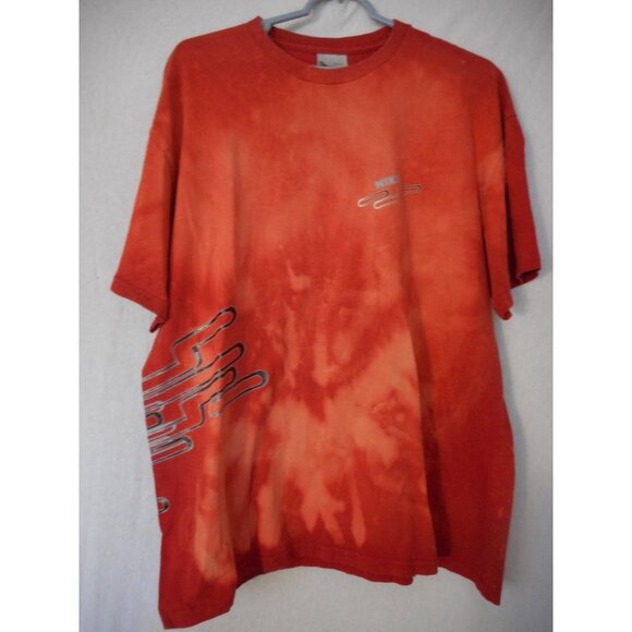 Nike Orange Custom Smiley Face Tee T-Shirt Short Sleeve cotton Unisex Sz XL - Picture 2 of 5